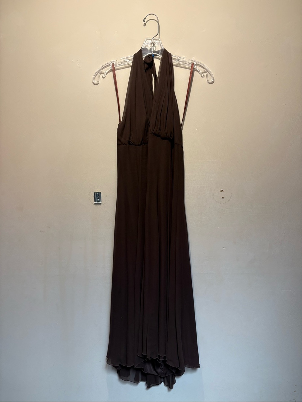 Rubber Ducky Productions, Inc. Brown Halter Maxi Dress
